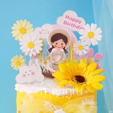 Shop Happy Birthday Sunflower Cake Topper with great discounts and prices  online - Jan 2024