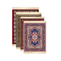 ♗ 30 Persian Mini Woven Rug Mat Mousepad with Fring Home Office Table Decor Physical map New Retro Style Carpet Pattern Mouse Pad