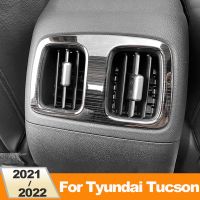 【hot】 Tucson NX4 2021 2022 2023 Accessories Car Rear Armrest USB Air Conditioning Outlet Vent Cover Trim Frame Sticker