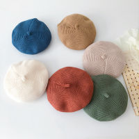 แฟชั่นเกาหลีเด็กเบเร่ต์สีทึบถักหมวกทำด้วยผ้าขนสัตว์สำหรับเด็กเด็ก Beanies เด็กหมวกสำหรับเด็กหมวกสำหรับเด็กสาว