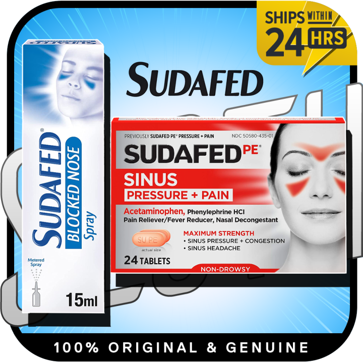 Sudafed PE Sinus Pressure + Pain Relief Maximum Strength NonDrowsy