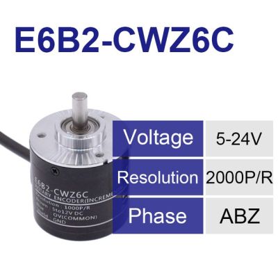 ตัวเข้ารหัสโรตารี่ Cwz6c E6b2 E6b2-Cwz6c 100/200/360/500/600/800/1000/2000P/R 5-24V เอาต์พุตดีซีเอ็นพีเอ็นโรตารี่สวิตช์ที่มีสาย2M