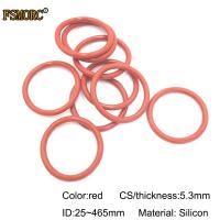 ซีลโอริงเกรดโอริงไม่มีสีแดงความหนาทน Gasketsid365X5.3Mm ซีลซิลิโคนโอริงพิษ1ชิ้น Id25Mm ความร้อน ~ 465มม. * 5.3มม. (Id365X5.3Mm 1ชิ้น)