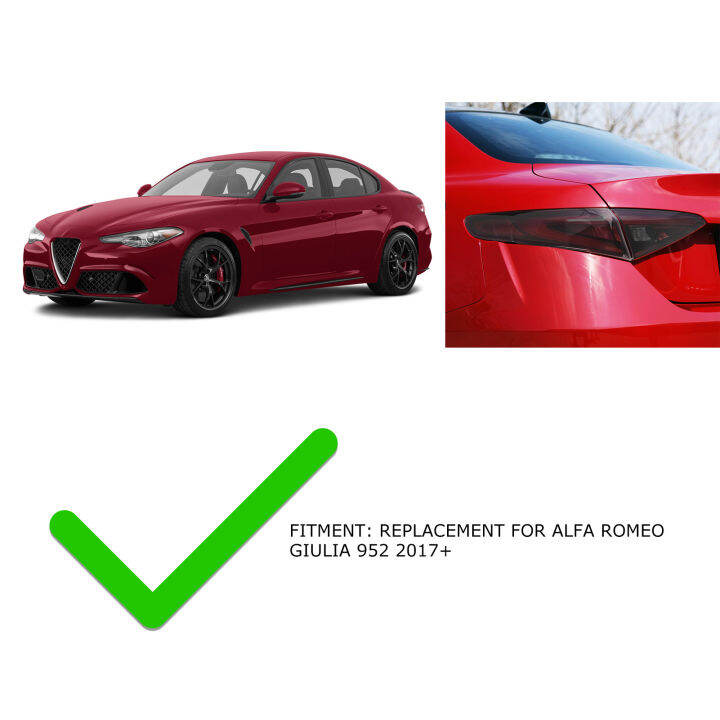 ฝาครอบป้องกันไฟท้ายรถสีเทาใสสำหรับ-alfa-romeo-giulia-952-2017