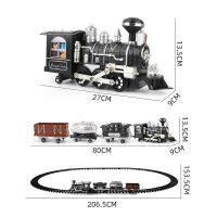 ของเล่นรถไฟรถไฟไฟฟ้า RC สำหรับเด็ก,ของเล่นของขวัญสำหรับเด็กรถไฟไอน้ำคลาสสิกสำหรับคริสต์มาสจำลองการเขียนโปรแกรม