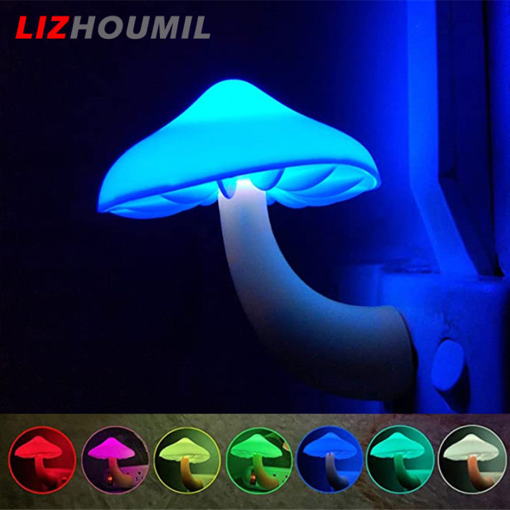 lizhoumil-ไฟอัตโนมัติรูปเห็ดไฟ-led-กลางคืนสีสันสดใส-โคมไฟหัวเตียงเซ็นเซอร์ประหยัดพลังงานปลั๊กอิน