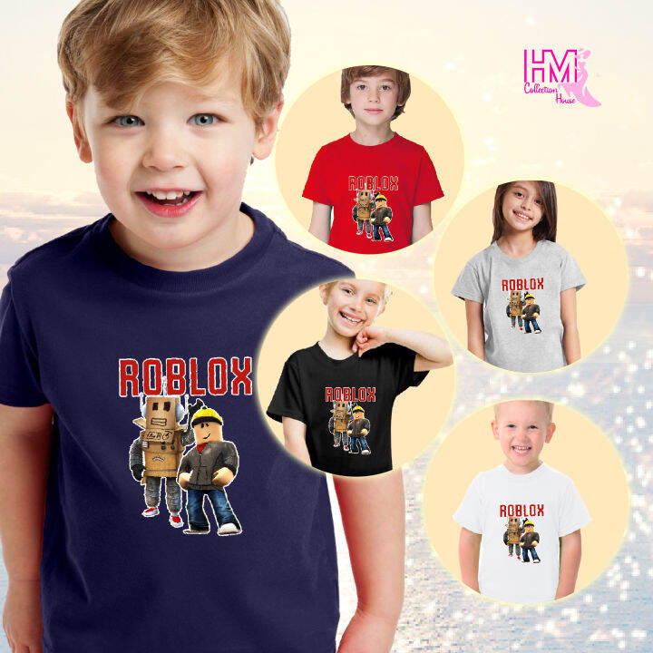 Roblox Kids tee/Girl Boy Clothing/Glitter kids T-shirt/Black/Grey/Fashion/Budak  baju/Unisex/Gamer Tee/Roblox T-shirt for kids(Ready Stock)