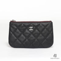 NEW CHANEL O CASE BLACK BURGANDY CAVIAR SHW