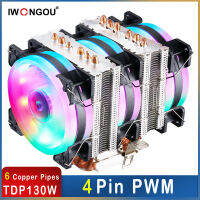 CPU Cooler x99 6 Heatpipes Radiator IWONGOU PWM 3Pin/4Pin Cooling 2011 v3 Ventilador 90mm Rgb Fan for Intel 2011/1366/1700/AMD-Laocher