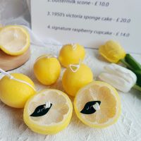 【CW】 Lemon Scented Candle Half a Shooting Props Fragrance Soy Wax Candles Decorations Gifts