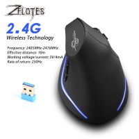 【Limited edition】 ZELOTES F-35 2.4GHz แนวตั้งไร้สาย2400DPI 6ปุ่มเมาส์เล่นเกมเมาส์เล่นเกมส์สายตาตามสรีรศาสตร์สำหรับแล็ปท็อป PC