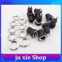 JuXie store DC022B 5.5*2.1mm DC Power Jack Supply Socket Connector DC Female Terminal 2 pin Panel Mount Plug Adapter 5.5*2.1