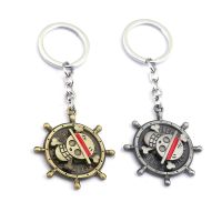 Rotatable Pcs Keychain Luffy Pirate Metal Pendant Keyring Men Souvenir Jewelry Anime cosplay