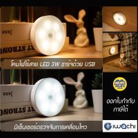 IWACHI โคมไฟ LED เซ็นเซอร์ตรวจจับการเคลื่อนไหว ชาร์จด้วย usb ไฟเซ็นเซอร์ ไฟติดห้องนอน โคมไฟอัตโนมัติ ไฟเสียบUSB โคมไฟชาร์จ