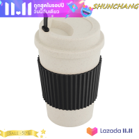 ?SHUNCHANG ถ้วยกาแฟแบบพกพาที่สามารถนำกลับมาใช้ใหม่ได้ถ้วยกาแฟฟางข้าวสาลีแบบพกพาปลอดภัยเป็นมิตรต่อสิ่งแวดล้อมถ้วยกาแฟเอสเพรสโซชา