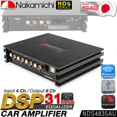 NAKAMICHI DSP AMPLIFIER NDS4835AU 31BAND Bluetooth USB / INPUT 4 ch/OUTPUT 8 ch / Hi Res AMP POWER  เครื่องเสียงรถยนต์ แอมป์ขยายเสียง Digital