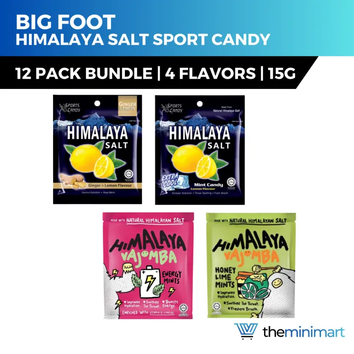 Big Foot Himalaya Vajomba Actiwhoosh Salt Extra Cool Mint Lemon Flavour  Ginger Honey Lime Mint Sport Candy 15g, Food & Drinks, Packaged & Instant  Food on Carousell