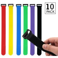 10Pcs 20mm Width Nylon Reverse Buckle Strap Cable Ties Reusable Self Adhesive Hook Loop Fastener Tape Strap 20/30/40cm