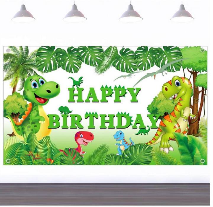 Dinosaur Birthday Backdrop Theme Photography Background Cloth Birthday Party Decoration Supplies 