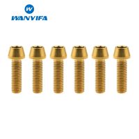 Wanyifa 6pcs M5x16mm Titanium Ti Stem Bolts For Bike Conehead MTB Bicycle Stem Screws Fixed Bolts Bike Parts