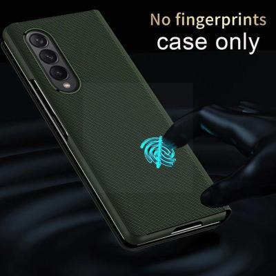 Suitable For Zfold3 Mobile Phone Carbon Fiber Pattern Flip All-inclusive Protective Cover L0z1