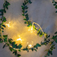 2M3M4M cherry blossom little green leaves fairy tale garland battery box copper wire string lights bedroom wedding dress