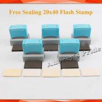 5ชิ้นสี่เหลี่ยมผืนผ้า HD-20X40 20X50mm ในผู้ถือฟองน้ำรองฟรีปิดผนึกขอบตราประทับด่วน2040ปั๊ม2050สีฟ้าสีแดง