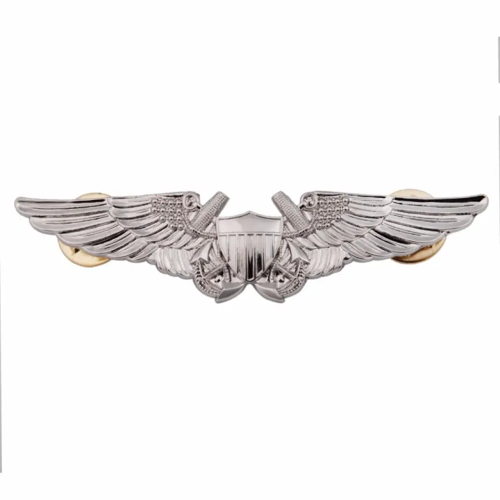 US USMC AVIATION OFFICER PILOT WING BADGE PIN BADGE SILVER Military ...