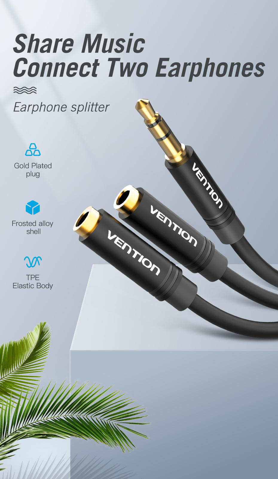 iPad UGREEN Headphone Splitter Nylon Braided 3.5mm Audio Y Splitter Headset Adapter Cable 1 Male to 2 Female Aux Stereo Cord Connector Compatible for iPhone MP3 Players to Speaker Earphone Samsung 