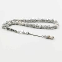 Tasbih Bianco Turchese 33 Musulmano Rosario อิสลาม Preghiera Perline Braccialetto Di Pietra