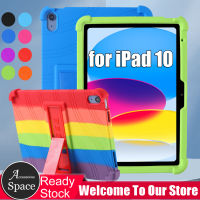 สำหรับ2022ใหม่ Apple iPad 10th รุ่น10.9นิ้วซิลิโคนนิ่มหนาเปลือกเคสกันกระแทกสำหรับ iPad 10 10.9 "IPad10 A2757 A2777ฝาครอบขาตั้ง A2696