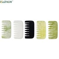 ❦☍ Natural Jade/Resin Stone Gua Sha Comb Scalp Massager Head Massage Hair Comb Scalp Massage Meridian Retro Gua Sha Board