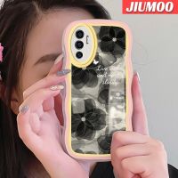 เคส JIUMOO สำหรับ VIVO V23E 4G V23E 5G V23 5G S12 5G เคส Y75ลายการ์ตูนแฟชั่นดอกไม้สีดำขอบคลื่นที่สร้างสรรค์เคสซิลิโคนกันกระแทกโทรศัพท์โปร่งใสกรอบเคสนิ่มแบบใสป้องกันเลนส์กล้อง