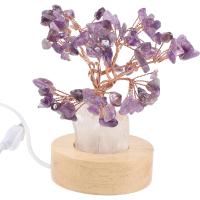 Amethyst Crystal Tree โคมไฟข้างเตียงโคมไฟกลางคืนตกแต่งโคมไฟข้างเตียงขนาดเล็กสําหรับห้องนอน