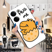 เคส PMP สำหรับ Tecno Camon 20 Camon 20 Pro Itel S23 (แหวนใส่นิ้ว + เชือกเส้นเล็ก) เคสโทรศัพท์ป้องกัน TPU ยางซิลิโคนนิ่มกันกระแทกลายฉลามไดโนเสาร์จระเข้เคสมือถือ