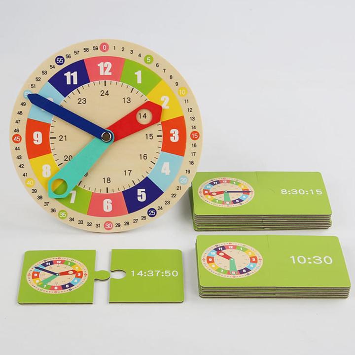นาฬิกาไม้มัลติฟังก์ชัน-ccarte-kids-toys-เครื่องช่วยในการสอนสำหรับโรงเรียนอนุบาล