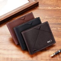 Mens Wallet Black PU Material Multi Card Slot Anti Magnetic Casual Money Clip Trifold Horizontal Coin Bag Soft Purse Wallets