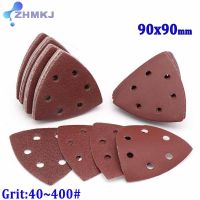 6 Hole Sanding Sheets Triangle Sandpaper Hook Loop Self-adhesive 40 400 Grits Abrasive Sanding Disc For Wood Sanding 90x90mm