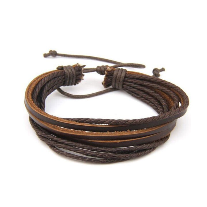 fashion-adjustable-wrist-strap-handmade-pu-leather-hand-woven-multilayer