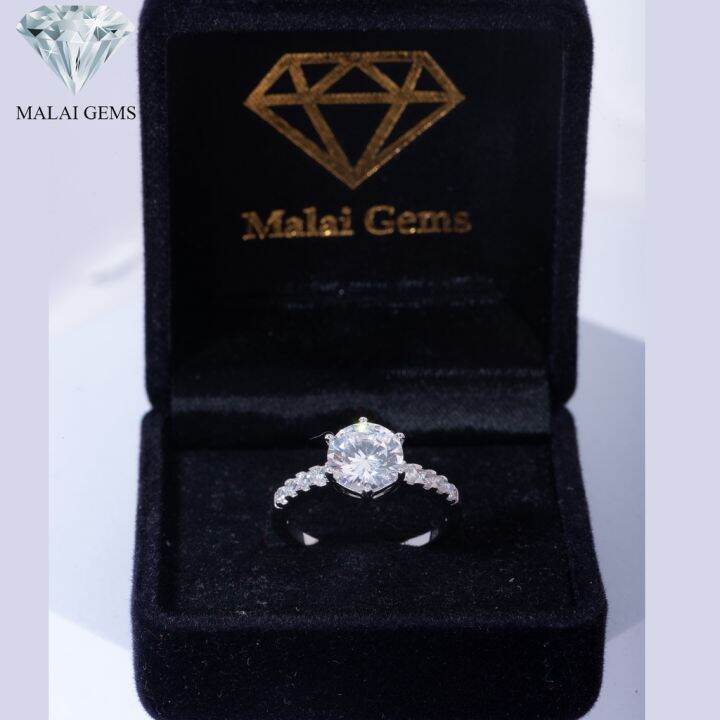 malai-gems-แหวนเพชร-เงินแท้-925-เคลือบทองคำขาว-ประดับเพชรสวิส-cz-รุ่น221-r9103-แถมกล่อง-แหวนเงินแท้-แหวนเงิน