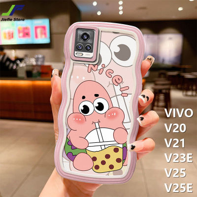 ขอบคลื่น JieFie เคสสำหรับ VIVO การ์ตูน V20 / V21 / V23E / V25 / V25E ปลาดาวแพททริก SpongeBob เคสโทรศัพท์ซองนุ่มกันกระแทก