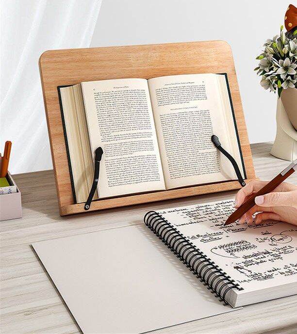 1Pc Library Stationery Foldable Wooden Copyholders Book Folder Children