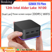 SZBOX T9 Plus Intel Alder Lake N100 Mini PC DDR5 8GB 128GB NVMe SSD Windows 11 Pro Ultra Small Pocket Computer Dual LAN Three HDMI Gaming Computer