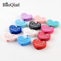 10pcs/lot Multicolor Heart-Shaped I Love Mummy Natural Wood Beads HandmadeBbaby Molar Toys Accessories Diy Home Decoration Craft Vacuum Cleaners Acces