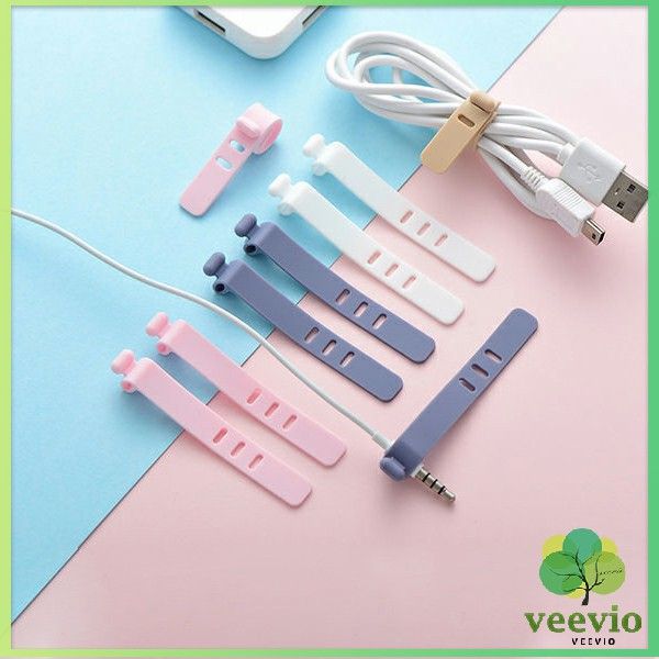 veevio-สายรัดซิลิโคน-อุปกรณ์สำหรับรัดสายหูฟัง-ที่เก็บสายดาต้า-silicone-cable-winder