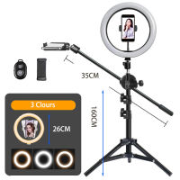 26CM Photography Led Video Ring Light Circle Fill Lighting Camera Photo Studio Phone Selfie Lamp With Tripod Stand Boom Arm