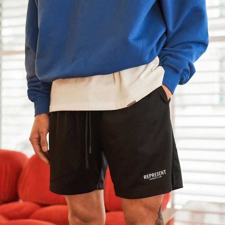 represent-member-club-limited-letter-logo-printed-american-retro-high-street-mesh-shorts