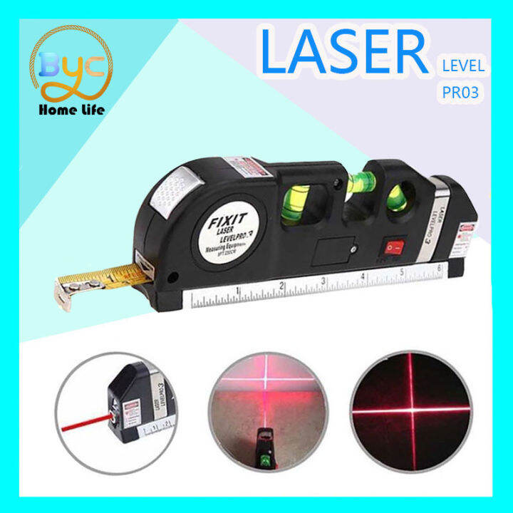 BYC Multipurpose Laser Level PR03 laser measure Line 8ft+ Measure Tape Ruler Adjusted Standard