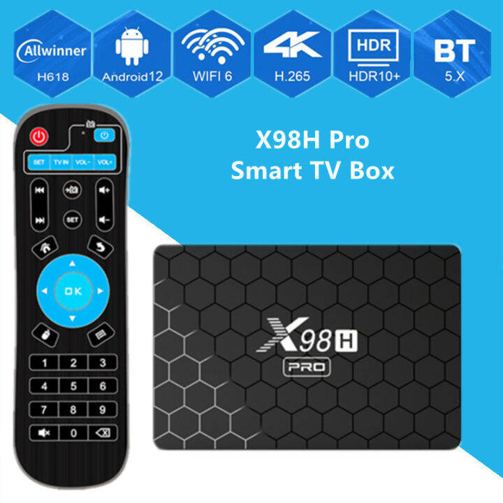 Boîtier Android TV LEFFOT X98H - 4K UHD, Android 12, 2 Go RAM, 16 Go ROM, Wi-Fi 6, Processeur Allwinner H618