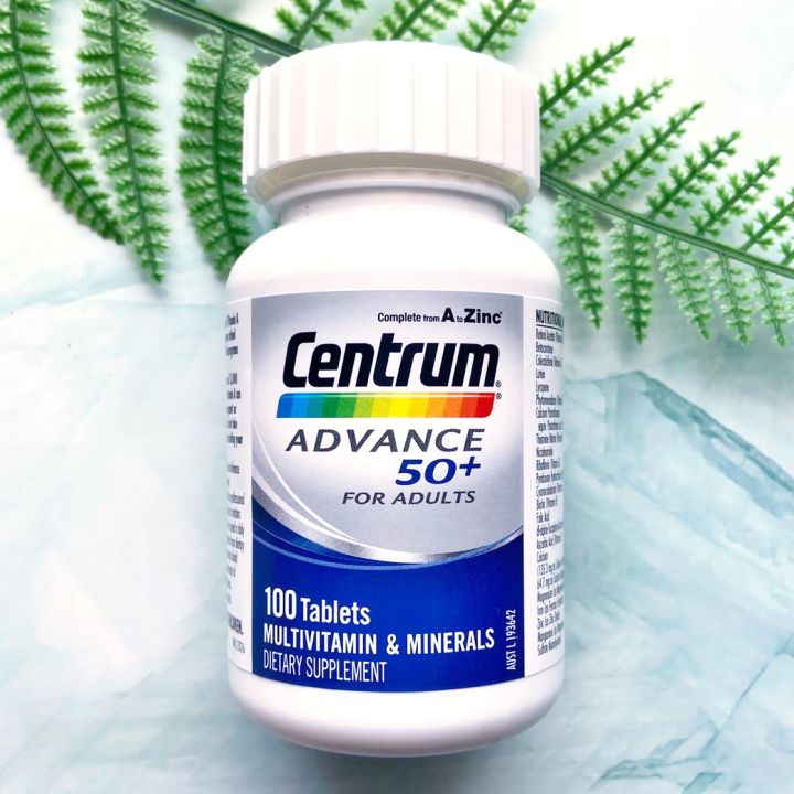 เซนทรัม-วิตามินรวม-สำหรับผู้ใหญ่วัย-50-ปีขึ้นไป-advance-50-for-adults-100-tablets-centrum-วิตามินรวม-27-ชนิด